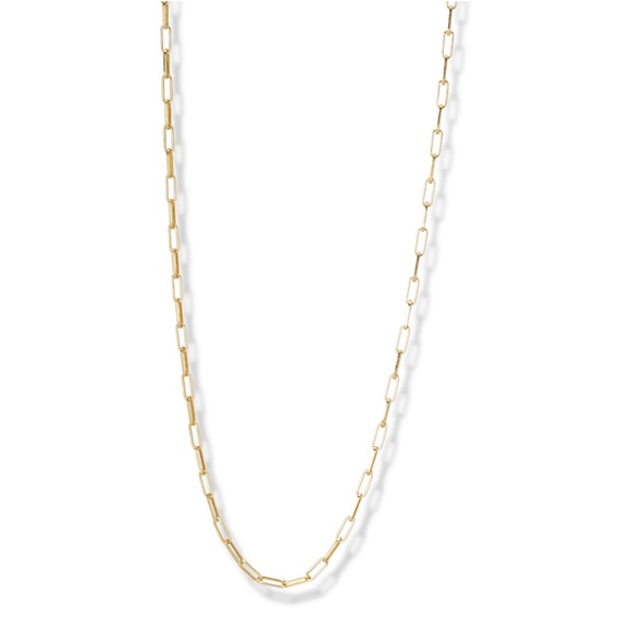 Argento Vivo Gold Thin Paperclip Chain Necklace NWB - Picture 2 of 9